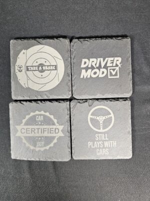 Driver Mod Slate Coaster Set – Laser Engraved (Set of 4)