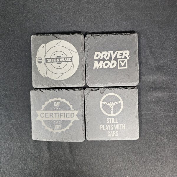 20250526_094313 Driver Mod Slate Coaster Set – Laser Engraved (Set of 4)