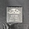 Dad's Garage Slate Coaster Set – Laser Engraved (Set of 4)
