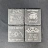 Dad's Garage Slate Coaster Set – Laser Engraved (Set of 4)