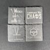 Chaos  Slate Coaster Set – Laser Engraved (Set of 4)