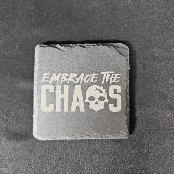 Chaos  Slate Coaster Set – Laser Engraved (Set of 4)
