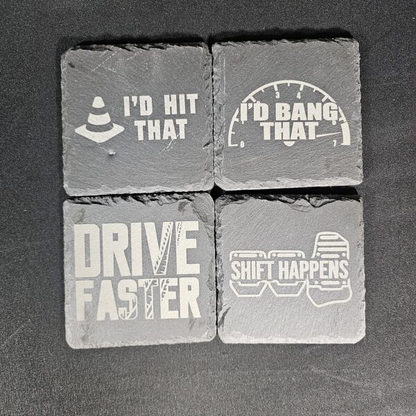 20250526_095231 Track Talk Slate Coaster Set – Laser Engraved (Set of 4)