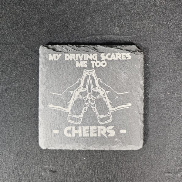 20250526_095526 Drivers Slate Coaster Set - Laser Engraved (Set of 4)