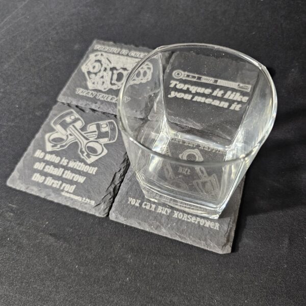 20250526_100025 Torque Therapy Slate Coaster Set – Laser Engraved (Set of 4)