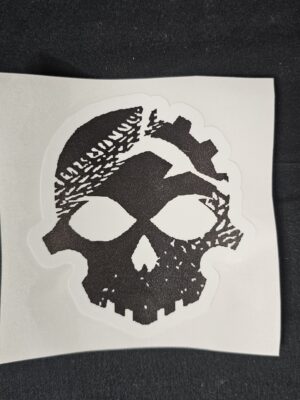 Gearhead Skull Sticker with Tire Treads