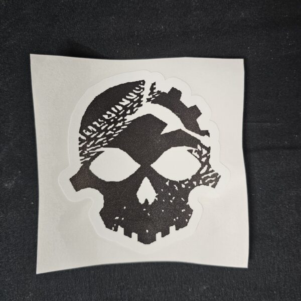 Gearhead Skull Sticker with Tire Treads