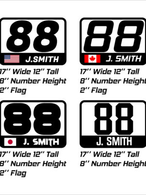Magnetic Rectangular Panel - Numbers Flag And Name