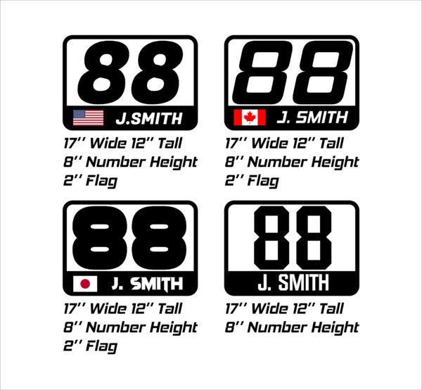 Magnetic Rectangular Panel - Numbers Flag And Name