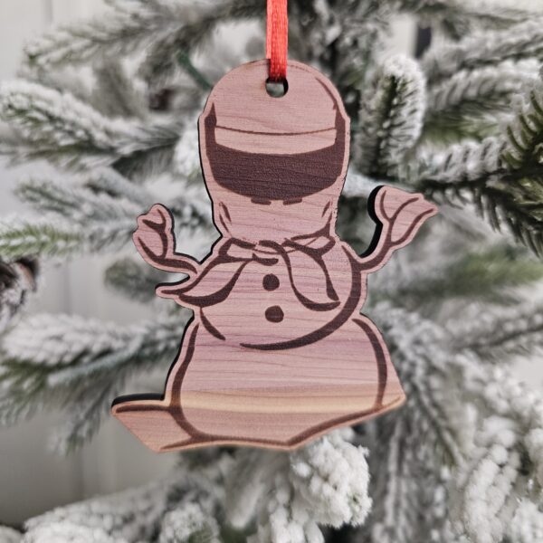 Race Helmet Snowman Ornament – Motorsport Holiday Decoration