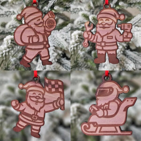 581699860_1884561835762229_1362100631677849431_n Cedar Racing Santa Ornament Set of 4